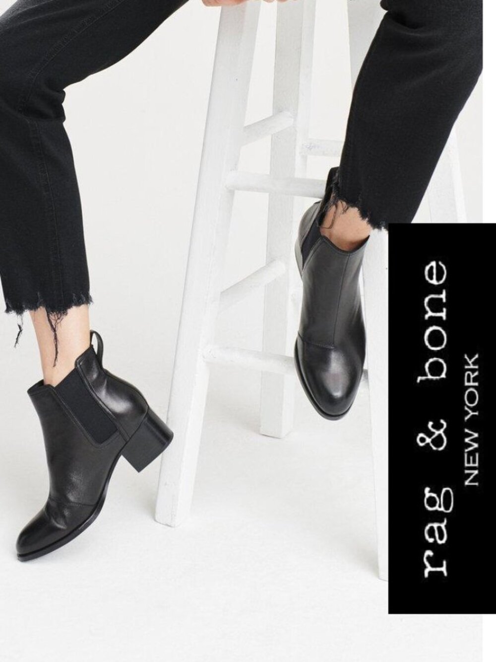 rag & bone Black Leather Chelsea Boot